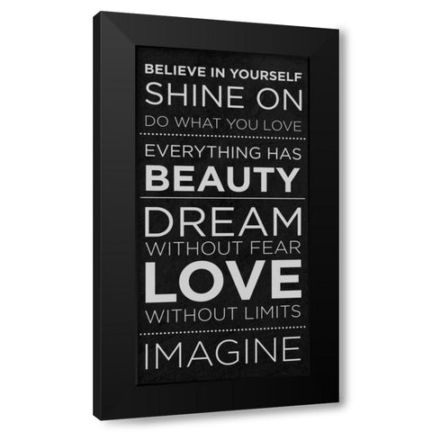 Believe in Yourself Black Modern Wood Framed Art Print with Double Matting by SD Graphics Studio