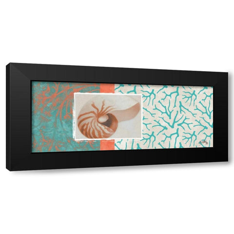 Aquamarine I Black Modern Wood Framed Art Print with Double Matting by Medley, Elizabeth