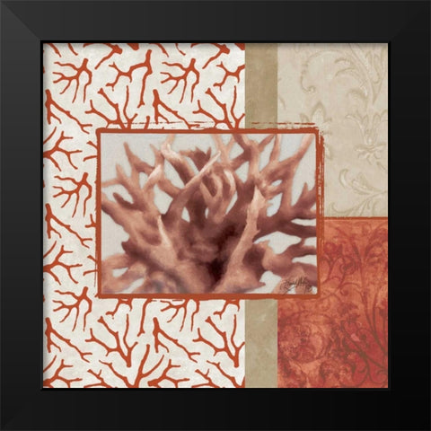 Coral Branch II Black Modern Wood Framed Art Print by Medley, Elizabeth