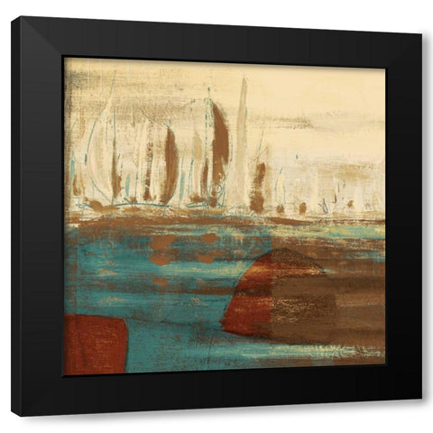 Calm Waters Square I Black Modern Wood Framed Art Print with Double Matting by Kingsley
