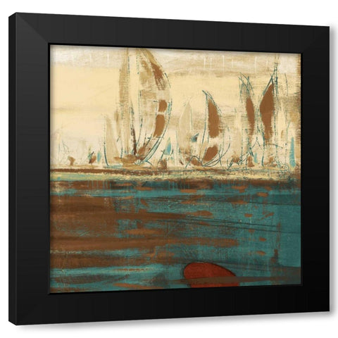 Calm Waters Square II Black Modern Wood Framed Art Print by Kingsley