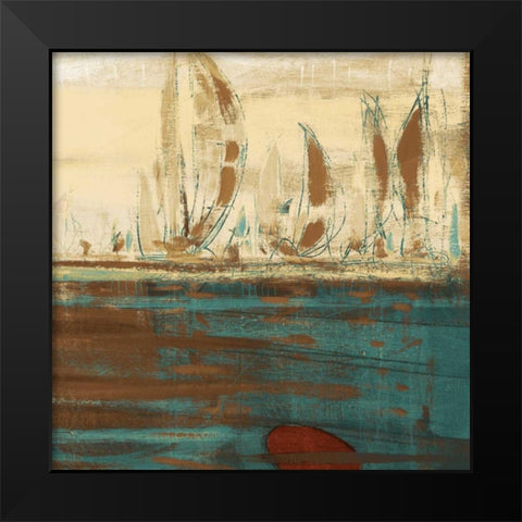 Calm Waters Square II Black Modern Wood Framed Art Print by Kingsley