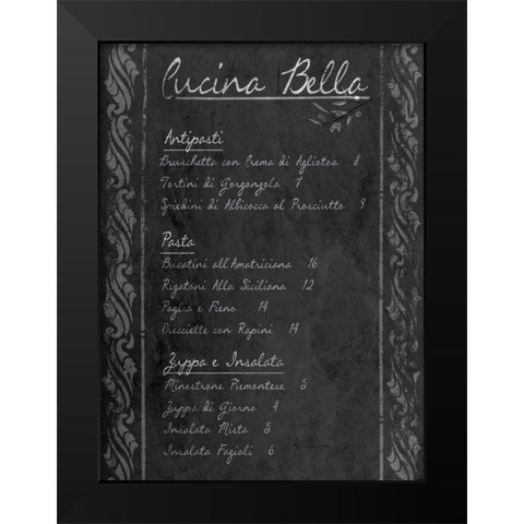 Italian Menu with Border I Black Modern Wood Framed Art Print by Sundance Studio