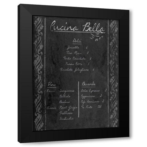 Italian Menu with Border II Black Modern Wood Framed Art Print by Sundance Studio