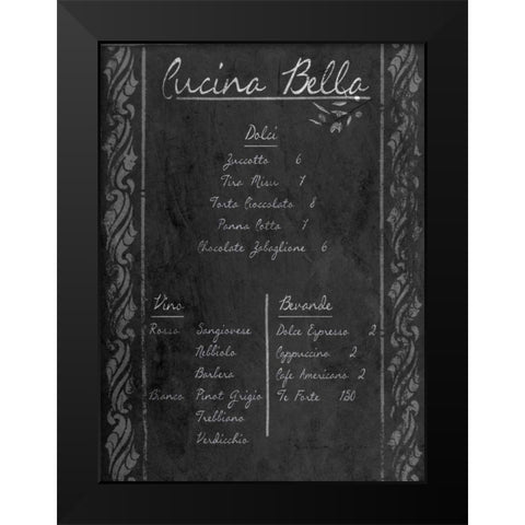 Italian Menu with Border II Black Modern Wood Framed Art Print by Sundance Studio