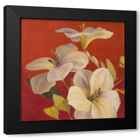 Fireside Flowers I Black Modern Wood Framed Art Print with Double Matting by Loreth, Lanie