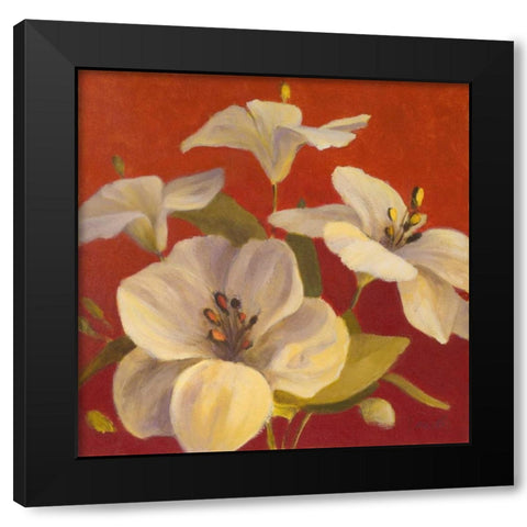 Fireside Flowers II Black Modern Wood Framed Art Print by Loreth, Lanie