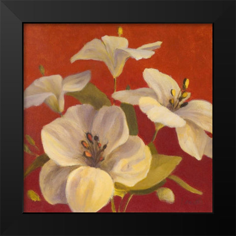 Fireside Flowers II Black Modern Wood Framed Art Print by Loreth, Lanie