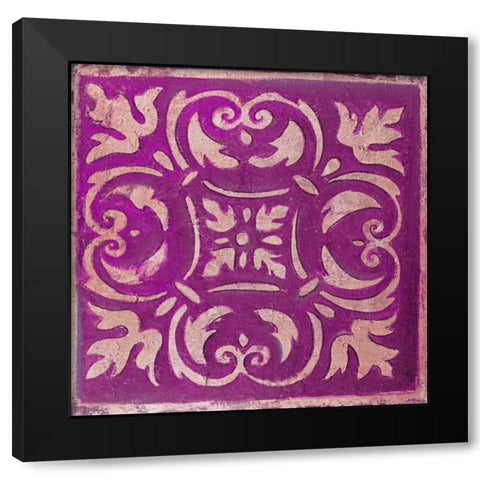 Purple Mosaic Black Modern Wood Framed Art Print by Pinto, Patricia