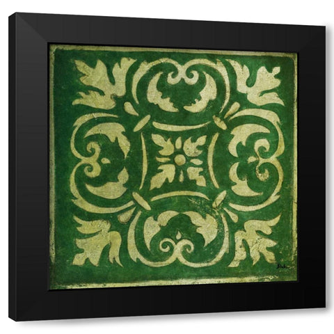Emerald Mosaic Black Modern Wood Framed Art Print with Double Matting by Pinto, Patricia