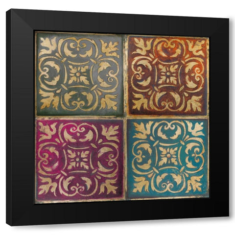 Moroccan Mosaic Patch II Black Modern Wood Framed Art Print by Pinto, Patricia