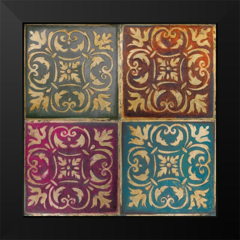 Moroccan Mosaic Patch II Black Modern Wood Framed Art Print by Pinto, Patricia