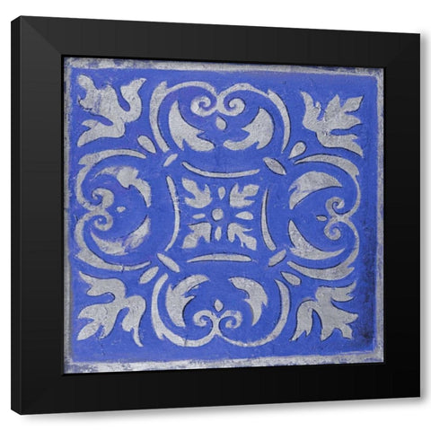 Violet Mosaic Black Modern Wood Framed Art Print by Pinto, Patricia