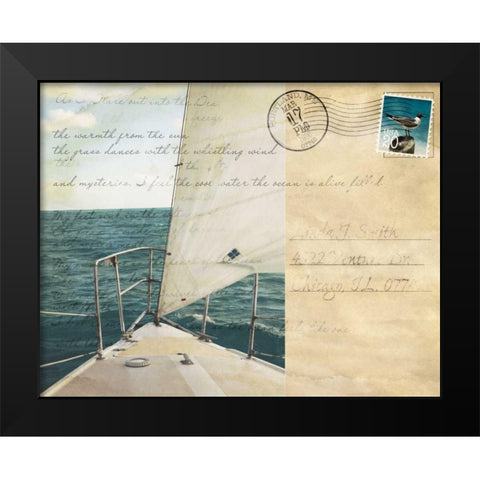 Voyage Postcard I Black Modern Wood Framed Art Print by Bryant, Susan