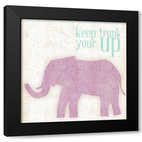 Keep Your Trunk Up Black Modern Wood Framed Art Print with Double Matting by SD Graphics Studio