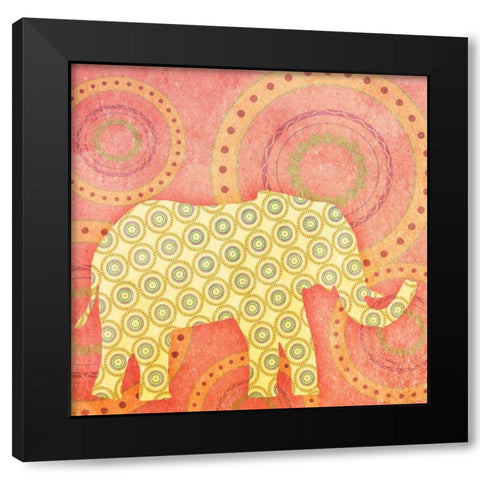 Elephant Black Modern Wood Framed Art Print by SD Graphics Studio