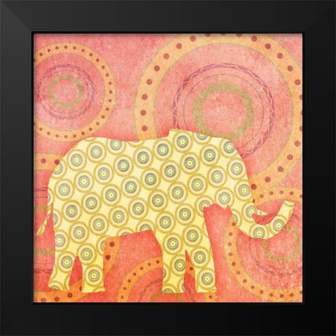 Elephant Black Modern Wood Framed Art Print by SD Graphics Studio