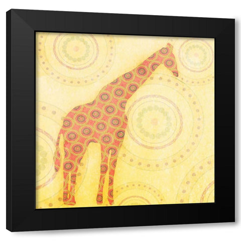 Giraffe Black Modern Wood Framed Art Print by SD Graphics Studio