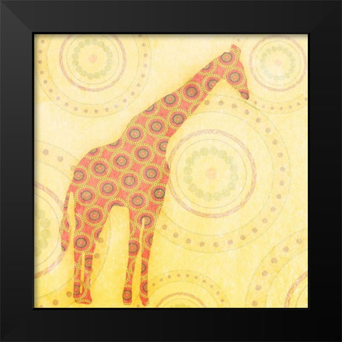 Giraffe Black Modern Wood Framed Art Print by SD Graphics Studio