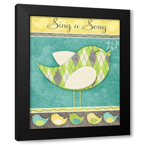 Tweet Tweet I Black Modern Wood Framed Art Print with Double Matting by SD Graphics Studio