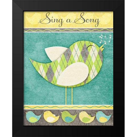 Tweet Tweet I Black Modern Wood Framed Art Print by SD Graphics Studio