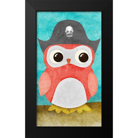 Pirate Owl II Black Modern Wood Framed Art Print by SD Graphics Studio