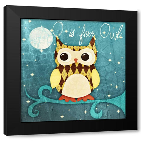 Hoot Hoot Border II Black Modern Wood Framed Art Print by Sundance Graphics