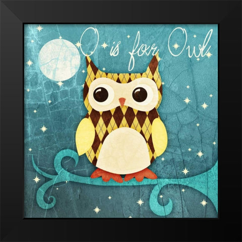 Hoot Hoot Border II Black Modern Wood Framed Art Print by Sundance Graphics