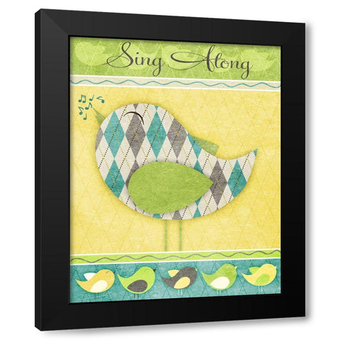 Tweet Tweet II Black Modern Wood Framed Art Print by SD Graphics Studio