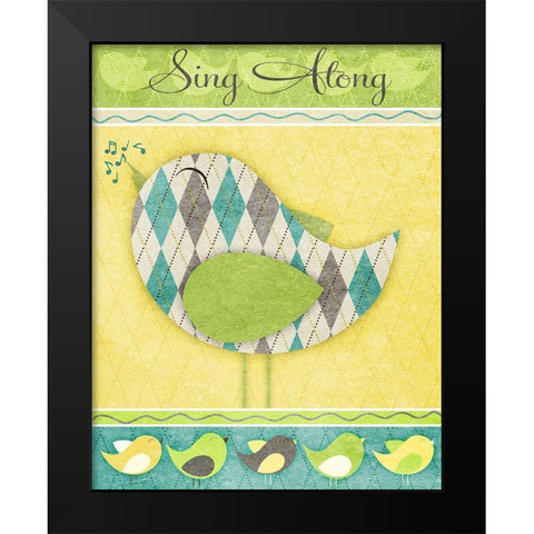 Tweet Tweet II Black Modern Wood Framed Art Print by SD Graphics Studio