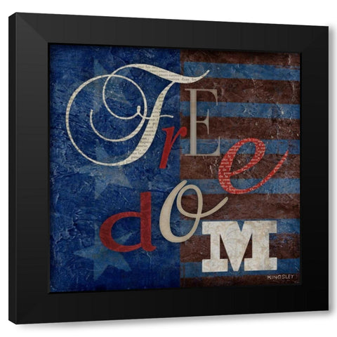 Freedom Black Modern Wood Framed Art Print by Kingsley