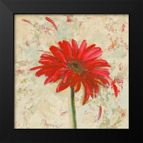 Tiny Flower Square I Black Modern Wood Framed Art Print by Pinto, Patricia