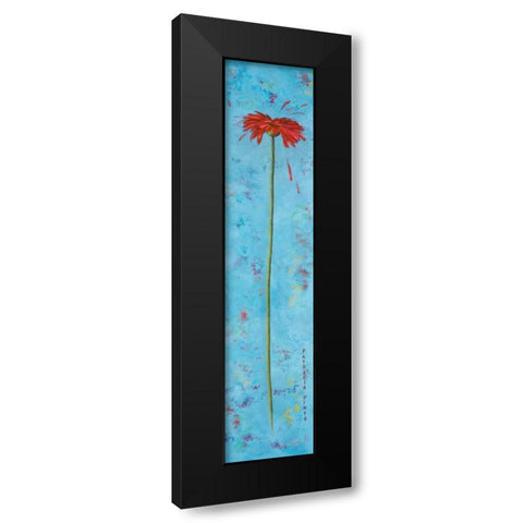 Blue Tiny Flower II Black Modern Wood Framed Art Print with Double Matting by Pinto, Patricia
