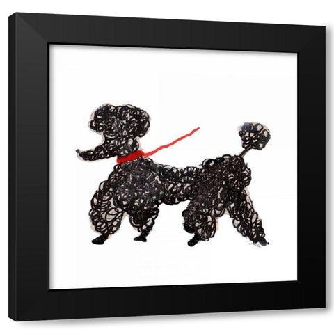 Central Park Poodle Black Modern Wood Framed Art Print by Ritter, Gina