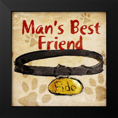 Mans Best Friend Black Modern Wood Framed Art Print by SD Graphics Studio