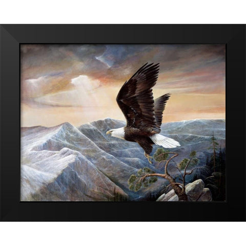 Eagles Lair Black Modern Wood Framed Art Print by Manning, Ruane