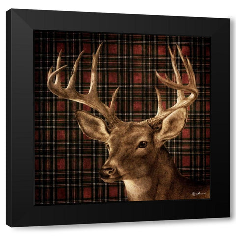 Fall Splendor on Plaid Black Modern Wood Framed Art Print with Double Matting by Manning, Ruane