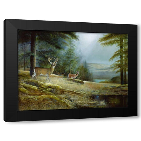 Mountaintop Retreat Black Modern Wood Framed Art Print with Double Matting by Manning, Ruane