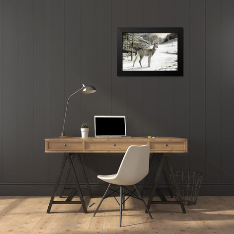 Snowy Mornings Black Modern Wood Framed Art Print by Manning, Ruane