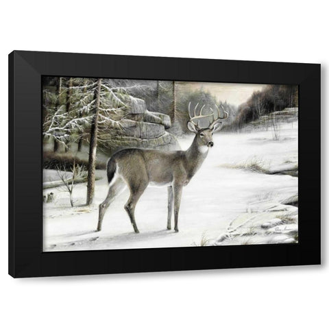 Snowy Mornings Black Modern Wood Framed Art Print by Manning, Ruane