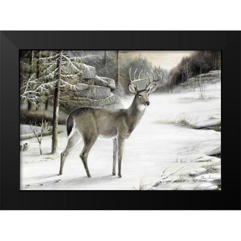 Snowy Mornings Black Modern Wood Framed Art Print by Manning, Ruane