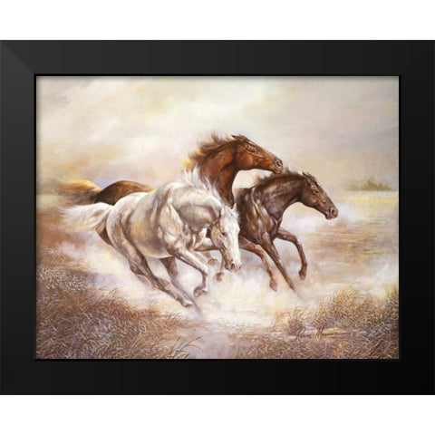 Wild Horses I Black Modern Wood Framed Art Print by Manning, Ruane