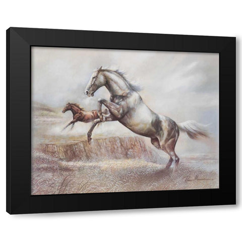 Wild Horses II Black Modern Wood Framed Art Print with Double Matting by Manning, Ruane