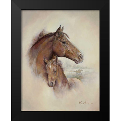 Race Horse II Black Modern Wood Framed Art Print by Manning, Ruane