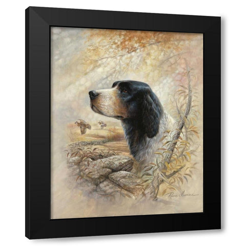 English Pointer Black Modern Wood Framed Art Print with Double Matting by Manning, Ruane