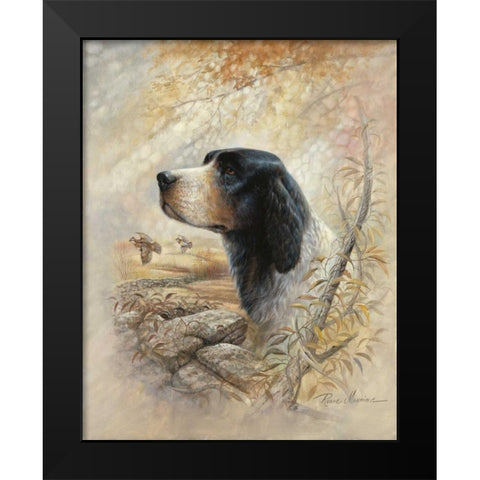 English Pointer Black Modern Wood Framed Art Print by Manning, Ruane