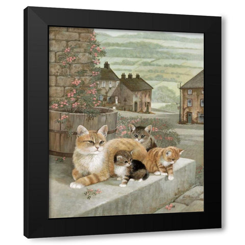 Tea Rose Playtime Black Modern Wood Framed Art Print with Double Matting by Manning, Ruane