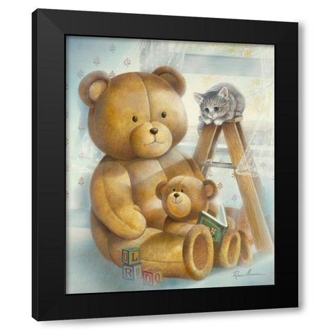 Story Time Black Modern Wood Framed Art Print with Double Matting by Manning, Ruane