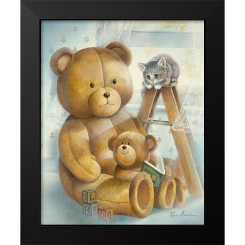 Story Time Black Modern Wood Framed Art Print by Manning, Ruane