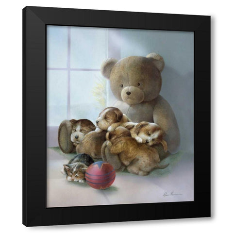 Pleasant Dreams Black Modern Wood Framed Art Print by Manning, Ruane